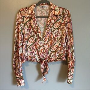 Zara Multicolor Patterned Button Down Shirt